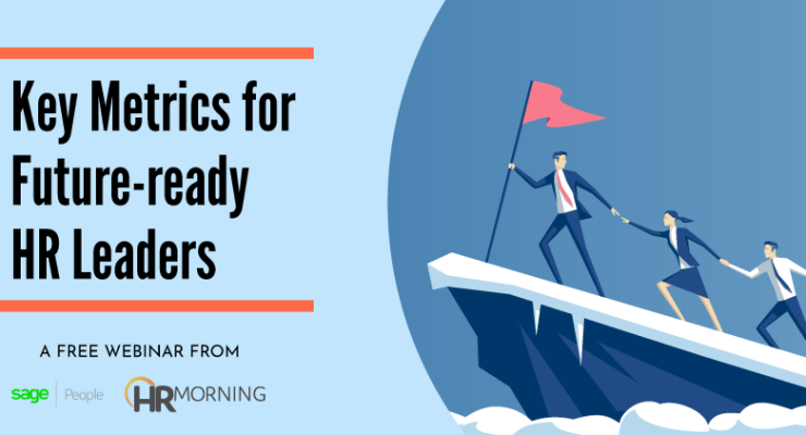 Key Metrics for Future-ready HR Leaders lower third chyron "A free webinar from Sage People and HRMorning