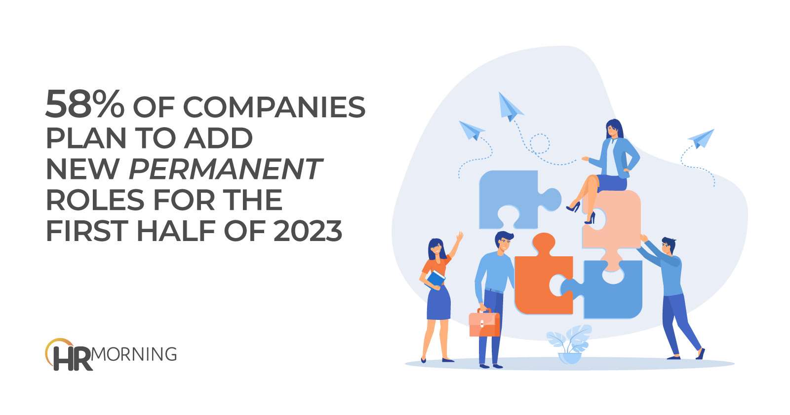 58% of companies plan to add new permanent roles for the first half of 2023