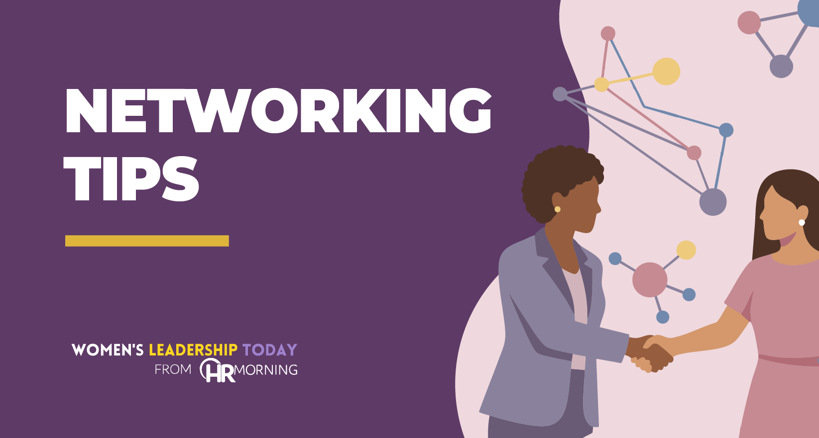 Women’s Leadership Today blog image illustrating networking tips, featuring professional women connecting and building relationships.