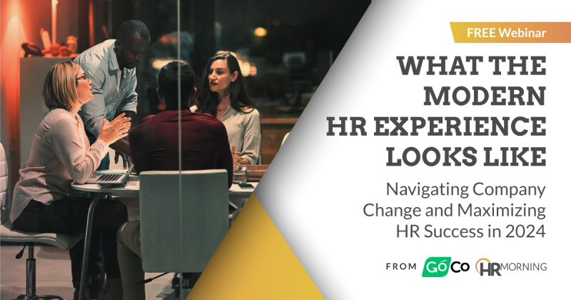 Free Webinar from Gco & HRMorning: What the Modern HR Experience Looks Like subheader text: Navigating Company Change and Maximizing HR Success in 2024