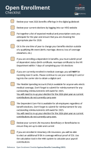 Open Enrollment checklist- click to view
