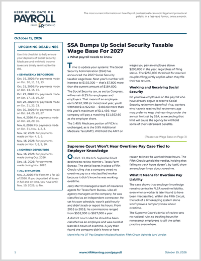 Payroll Newsletter October 15th Thumbnail